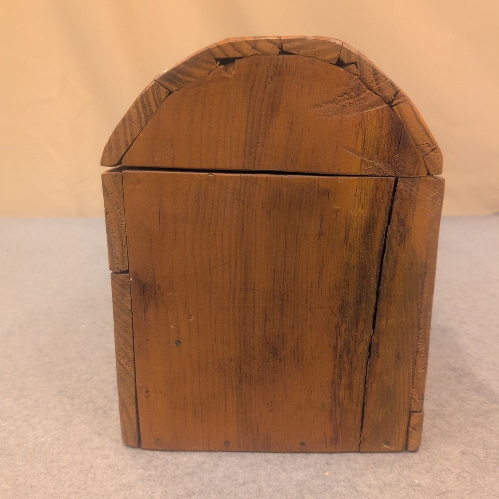 Rustic Wooden Treasure Chest Domed Lid Keepsake Box Small Storage Trunk - Picture 4 of 11